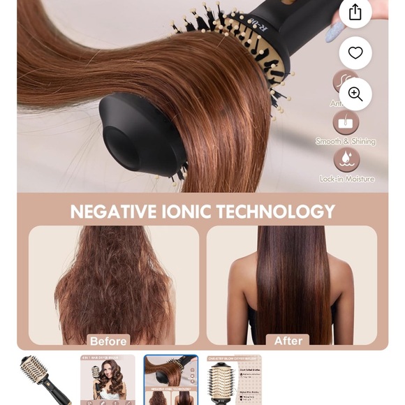Hair Dryer Brush Blow Dryer Brush in One, 4 in 1 Hair Dryer and Styler Volumizer - Picture 4 of 5